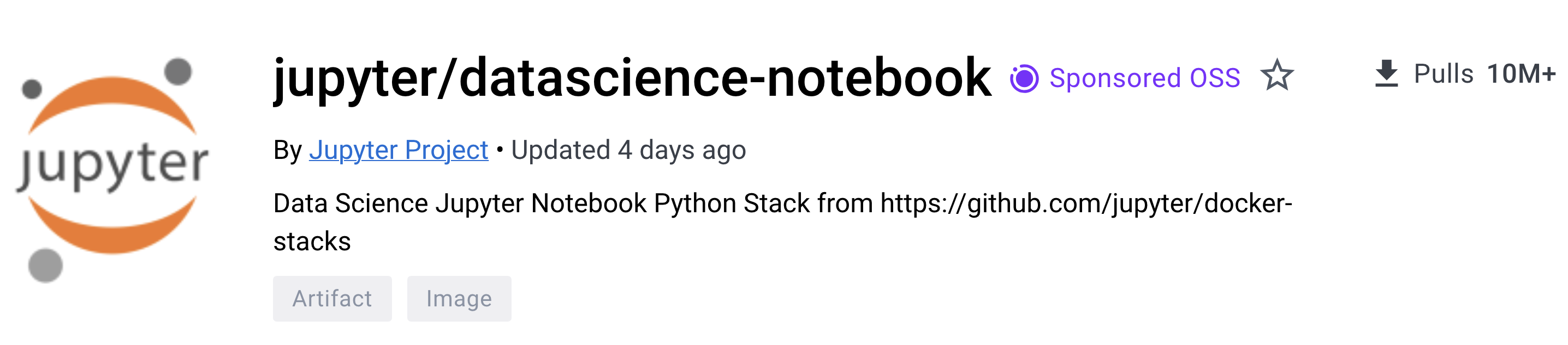 jupyter/datascience-notebook docker image